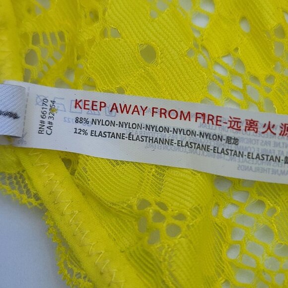 Urban Outfitters Out From Under Lace G String Thong Panty M Yellow Floral NWOT - Picture 6 of 7